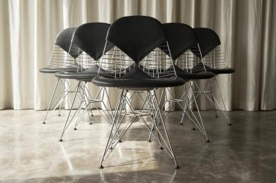 Charles Ray Eames Charles and Ray Eames Set of 6 Bikini Wire Frame Chairs Vitra 1980s