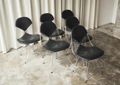 Charles Ray Eames Charles and Ray Eames Set of 6 Bikini Wire Frame Chairs Vitra 1980s