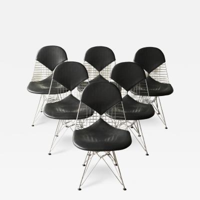 Charles Ray Eames Charles and Ray Eames Set of 6 Bikini Wire Frame Chairs Vitra 1980s