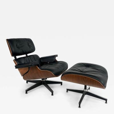 Charles Ray Eames Charles and Ray Eames Walnut Leather Lounge Chair Ottoman Herman Miller C2010