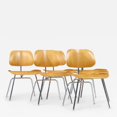 Charles Ray Eames Charles and Ray Eames for Herman Miller DCM White Ash Dining Chairs Set of 6