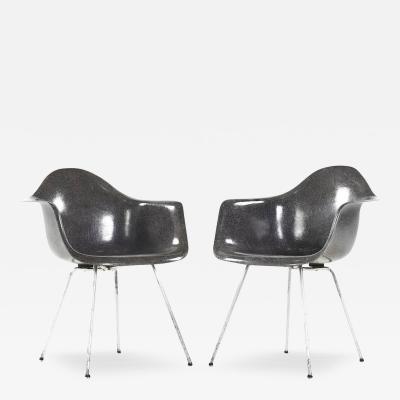 Charles Ray Eames Charles and Ray Eames for Herman Miller Zenith Gray Rope Edge Chair Pair