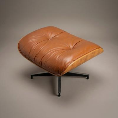 Charles Ray Eames Eames 671 Lounge Ottoman in Rosewood Cognac Leather by Herman Miller