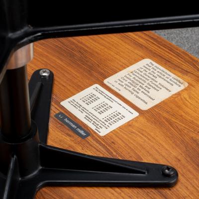 Charles Ray Eames Eames 671 Lounge Ottoman in Rosewood Cognac Leather by Herman Miller