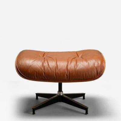 Charles Ray Eames Eames 671 Lounge Ottoman in Rosewood Cognac Leather by Herman Miller