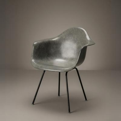 Charles Ray Eames Eames Herman Miller DAX Arm Chair in Elephant Gray Fiberglass