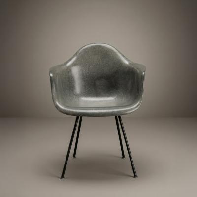 Charles Ray Eames Eames Herman Miller DAX Arm Chair in Elephant Gray Fiberglass