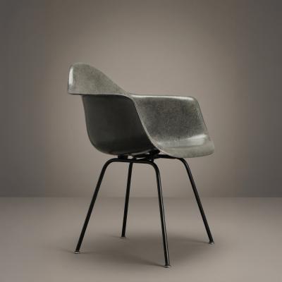Charles Ray Eames Eames Herman Miller DAX Arm Chair in Elephant Gray Fiberglass
