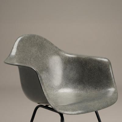 Charles Ray Eames Eames Herman Miller DAX Arm Chair in Elephant Gray Fiberglass