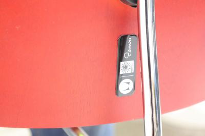 Charles Ray Eames Eames Herman Miller DCM Chairs in Red Stained Birch