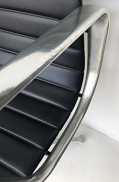 Charles Ray Eames Eames Herman Miller EA108 Aluminum Group Swivel Chairs Leather