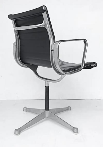 Charles Ray Eames Eames Herman Miller EA108 Aluminum Group Swivel Chairs Leather