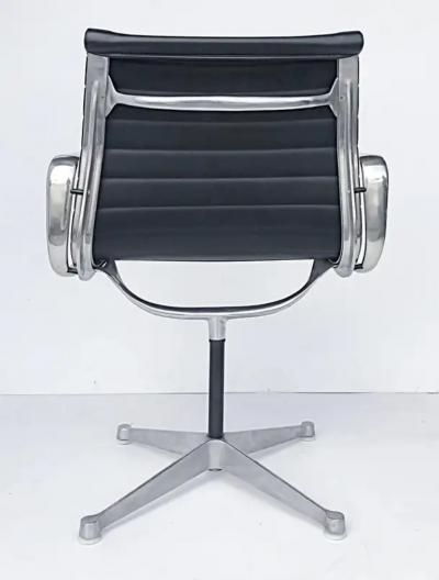 Charles Ray Eames Eames Herman Miller EA108 Aluminum Group Swivel Chairs Leather