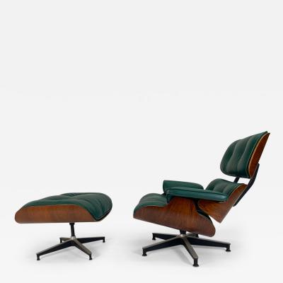 Charles Ray Eames Eames Lounge Chair and Ottoman in Hunter Green and Rosewood 2nd Generation