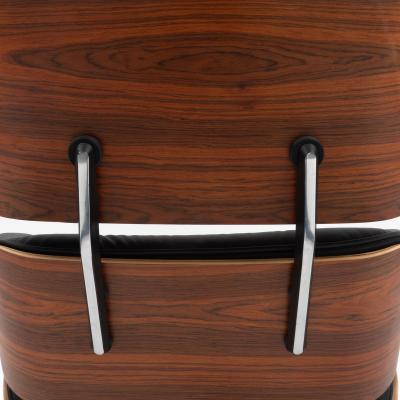 Charles Ray Eames Eames Lounge Chair and Ottoman in Rosewood and Black Leather Herman Miller