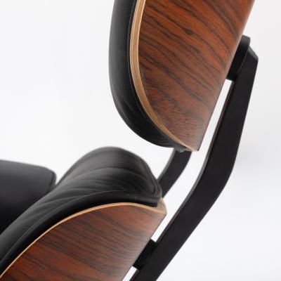 Charles Ray Eames Eames Lounge Chair and Ottoman in Rosewood and Black Leather Herman Miller