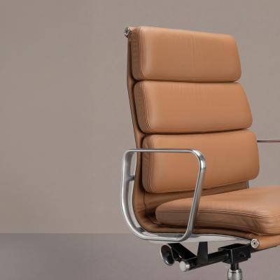 Charles Ray Eames Eames Soft Pad Executive Chairs in Butterscotch Leather by Herman Miller