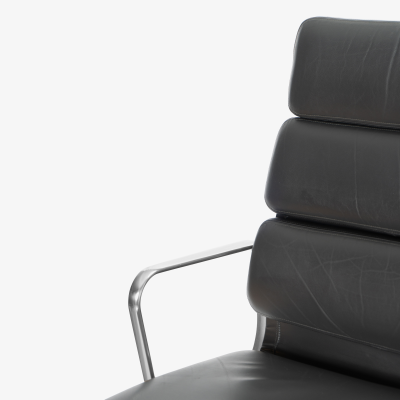 Charles Ray Eames Eames Soft Pad Executive Chairs in Gray Leather for Herman Miller