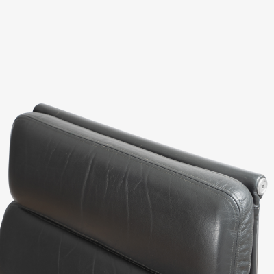 Charles Ray Eames Eames Soft Pad Executive Chairs in Gray Leather for Herman Miller