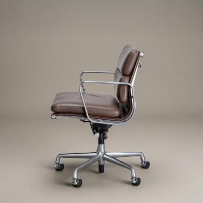 Charles Ray Eames Eames Soft Pad Management Chair by Herman Miller in Chocolate Brown Leather