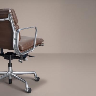 Charles Ray Eames Eames Soft Pad Management Chair by Herman Miller in Chocolate Brown Leather