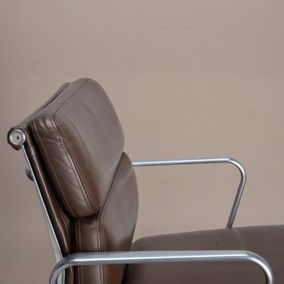 Charles Ray Eames Eames Soft Pad Management Chair by Herman Miller in Chocolate Brown Leather