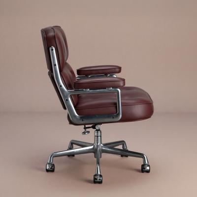 Charles Ray Eames Eames Time Life Executive Chair in Original Bordeaux Leather by Herman Miller
