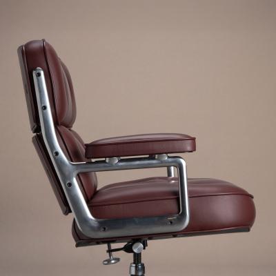 Charles Ray Eames Eames Time Life Executive Chair in Original Bordeaux Leather by Herman Miller