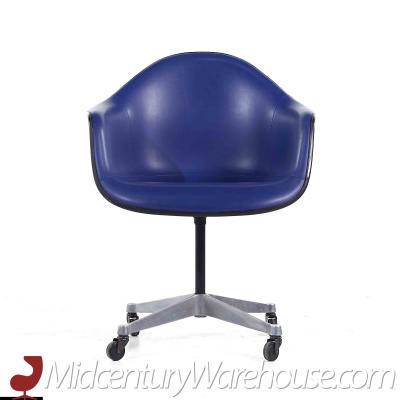 Charles Ray Eames Eames for Herman Miller Dark Blue Padded Fiberglass Swivel Office Chair
