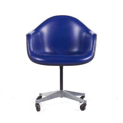 Charles Ray Eames Eames for Herman Miller Dark Blue Padded Fiberglass Swivel Office Chair