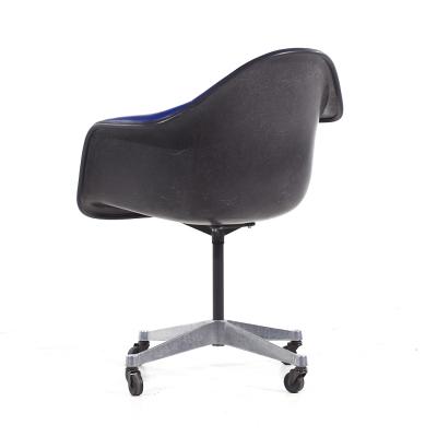 Charles Ray Eames Eames for Herman Miller Dark Blue Padded Fiberglass Swivel Office Chair