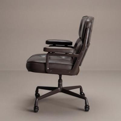 Charles Ray Eames Eames time Life Executive Chair by Herman Miller in Brown Leather Brown Frame