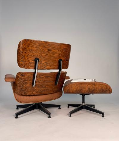 Charles Ray Eames Early 3rd Generation Eames Lounge Chair and Ottoman in Rosewood Tan Leather