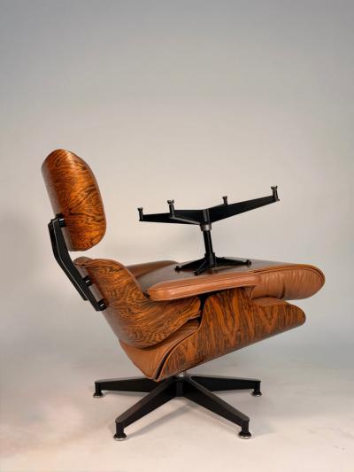 Charles Ray Eames Early 3rd Generation Eames Lounge Chair and Ottoman in Rosewood Tan Leather