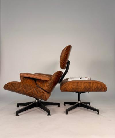 Charles Ray Eames Early 3rd Generation Eames Lounge Chair and Ottoman in Rosewood Tan Leather