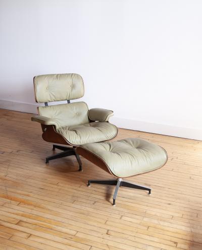 Charles Ray Eames Herman Miller Eames Lounge Chair and Ottoman Sage Green Leather 1963