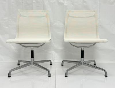 Charles Ray Eames Pair Eames Aluminum Group Swivel Chairs for Herman Miller Vitra Italy