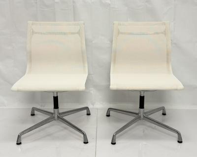 Charles Ray Eames Pair Eames Aluminum Group Swivel Chairs for Herman Miller Vitra Italy