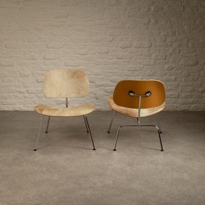 Charles Ray Eames Pair of Eames LCM Chairs in Calf s Skin for Vitra