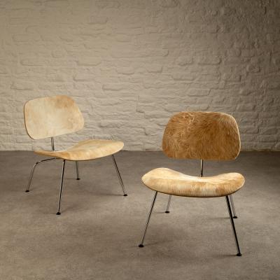 Charles Ray Eames Pair of Eames LCM Chairs in Calf s Skin for Vitra