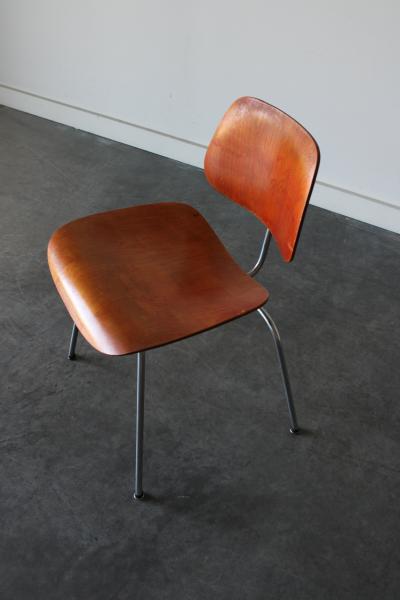 Charles Ray Eames Red Aniline DCM by Eames for Herman Miller