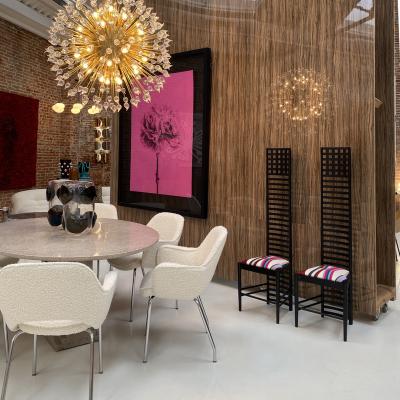 Charles Rennie Mackintosh Mid Century Modern Mackintosh 292 Hill House 1 Italian Pair of Ashwood Chairs