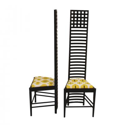 Charles Rennie Mackintosh Mid Century Modern Mackintosh 292 Hill House 1 Italian Pair of Ashwood Chairs