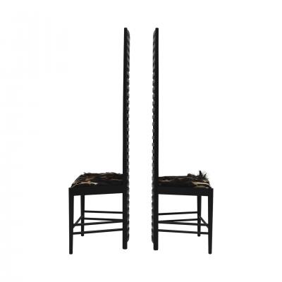 Charles Rennie Mackintosh Mid Century Modern Mackintosh 292 Hill House 1 Italian Pair of Ashwood Chairs