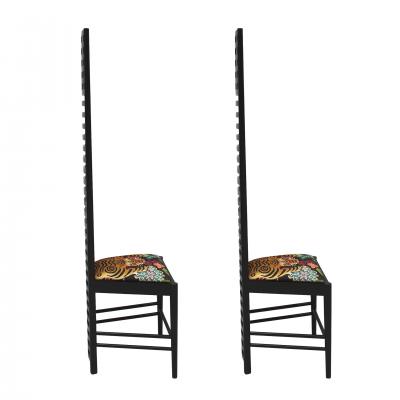 Charles Rennie Mackintosh PAIR OF CHAIRS MOD 292 HILL HOUSE 1 DESIGNED BY MACKINTOSH ITALY 1960s
