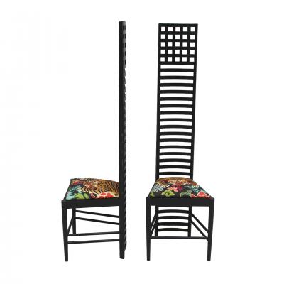 Charles Rennie Mackintosh PAIR OF CHAIRS MOD 292 HILL HOUSE 1 DESIGNED BY MACKINTOSH ITALY 1960s