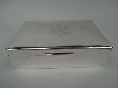 Charles Richard Comyns Comyns Sterling Silver Box with British Army Regimental Coat of Arms
