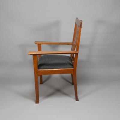 Charles Robert Ashbee C R Ashbee for the Guild of Handicraft A Rare Arts Crafts Oak Armchair