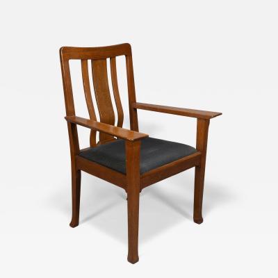 Charles Robert Ashbee C R Ashbee for the Guild of Handicraft A Rare Arts Crafts Oak Armchair