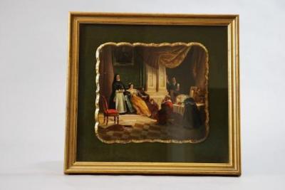 Charles Robert Leslie Papier mache painted framed plaque